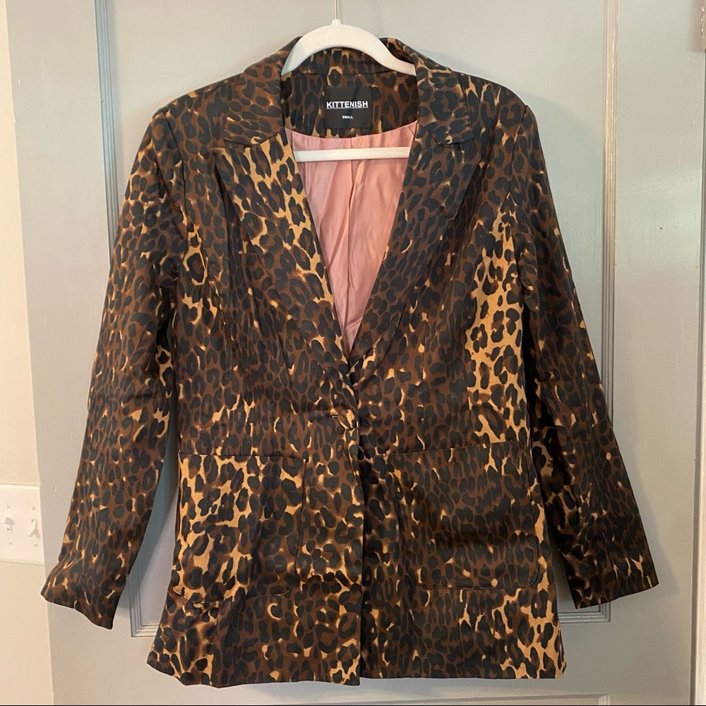 Kittenish Leopard Print Blazer - Size Small